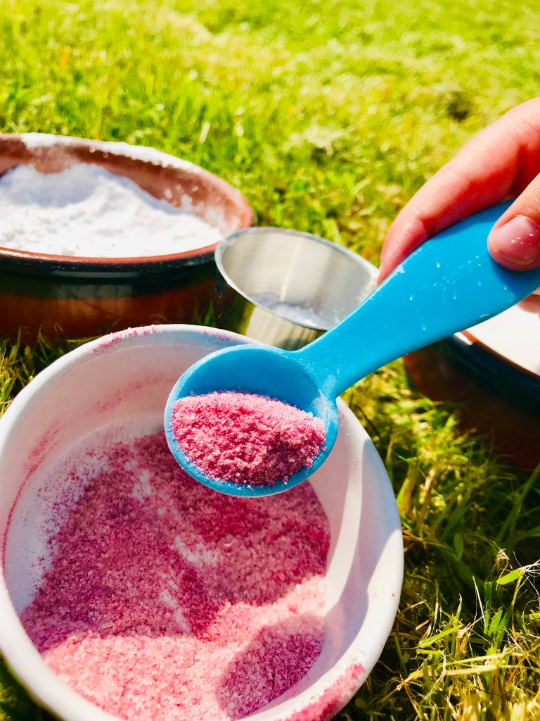 Making homemade sherbet at weeSTEMs STEM classes just outside Glasgow, Scotland