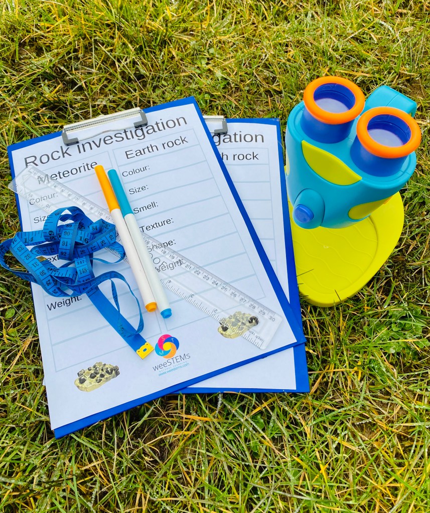 Rock investigation for little STEM learners exploring stones and meteorites