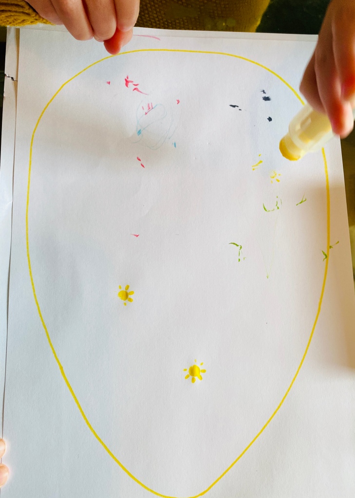 Easter-themed mark-making practise for toddlers